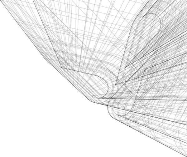 Formas Geométricas Mínimas Linhas Arquitetônicas —  Vetores de Stock