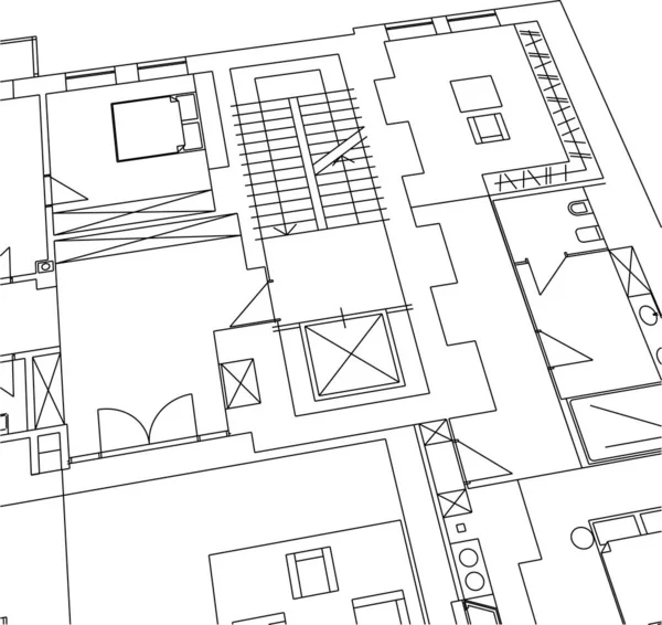 Minimalne Kształty Geometryczne Linie Architektoniczne — Wektor stockowy