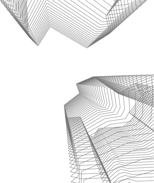 最小限の幾何学的形状建築線 — ストックベクタ