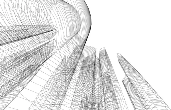 Minste Geometriske Form Arkitektoniske Linjer – stockvektor