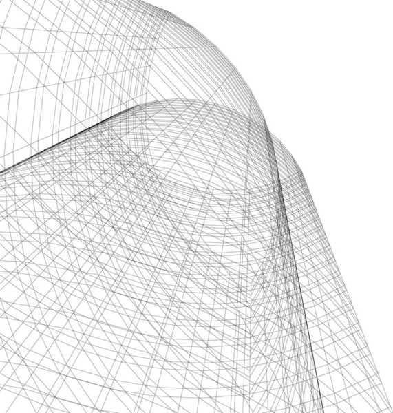 Abstrakte Zeichnungslinien Architektonischen Kunstkonzept Minimale Geometrische Formen — Stockvektor