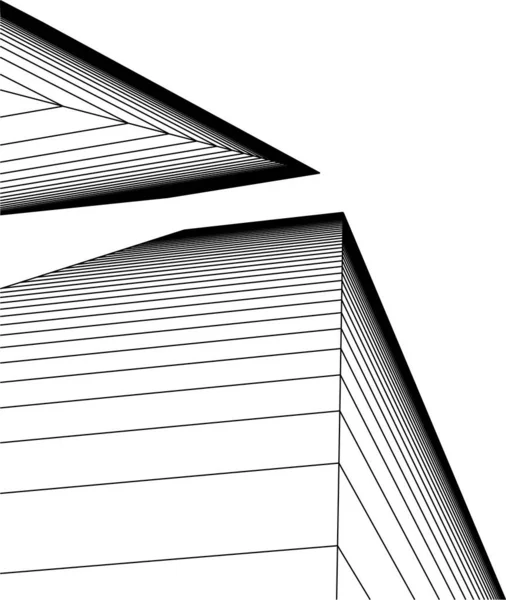 Bentuk Geometris Minimal Garis Arsitektur - Stok Vektor