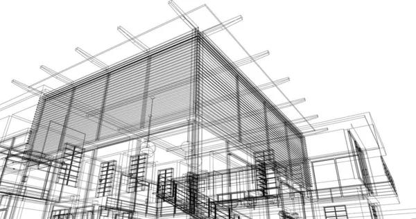 Formas Geométricas Mínimas Líneas Arquitectónicas — Vector de stock