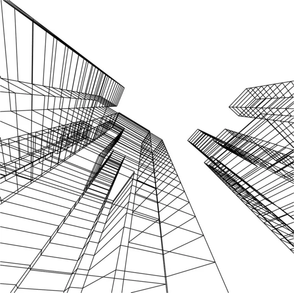 Formas Geométricas Mínimas Líneas Arquitectónicas — Vector de stock