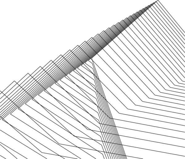 Minimální Geometrické Tvary Architektonické Linie — Stockový vektor