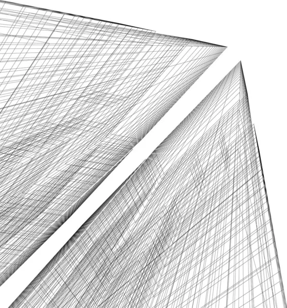 Formas Geométricas Mínimas Líneas Arquitectónicas — Vector de stock