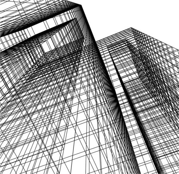 Formas Geométricas Mínimas Linhas Arquitetônicas —  Vetores de Stock