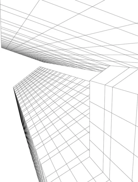 Linhas Abstratas Desenho Conceito Arte Arquitetônica Formas Geométricas Mínimas — Vetor de Stock