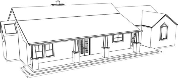 Abstrakcyjne Linie Rysunku Koncepcji Sztuki Architektonicznej Minimalne Kształty Geometryczne — Wektor stockowy