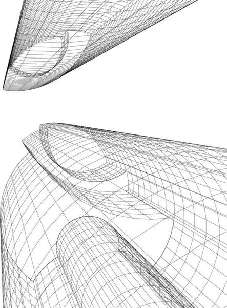 Abstrakcyjne Linie Rysunku Koncepcji Sztuki Architektonicznej Minimalne Kształty Geometryczne — Wektor stockowy