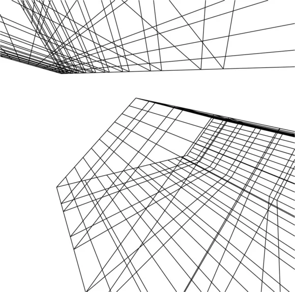 Minimale Geometrische Formen Architektonische Linien — Stockvektor