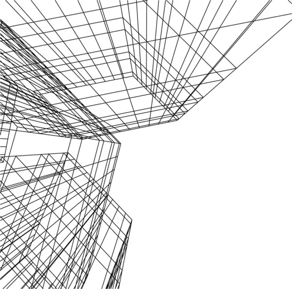 Formas Geométricas Mínimas Linhas Arquitetônicas — Vetor de Stock