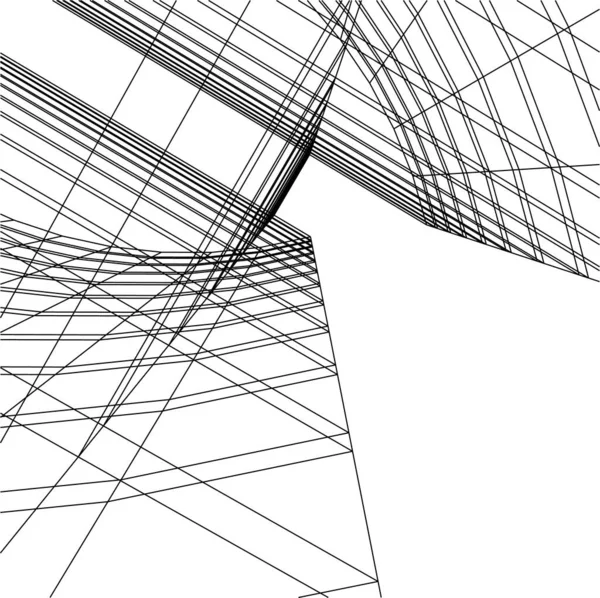 Minimální Geometrické Tvary Architektonické Linie — Stockový vektor