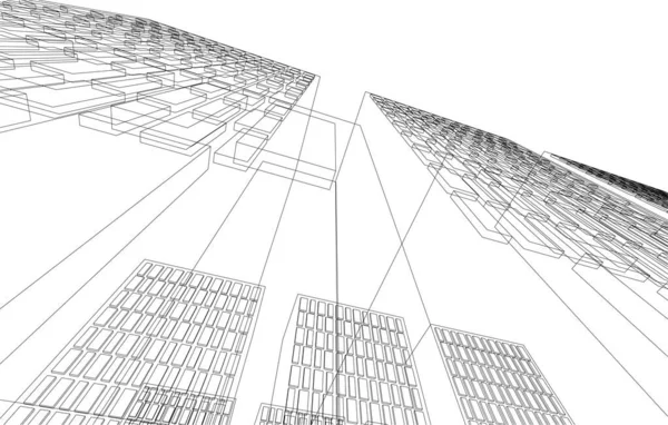 Formas Geométricas Mínimas Linhas Arquitetônicas — Vetor de Stock