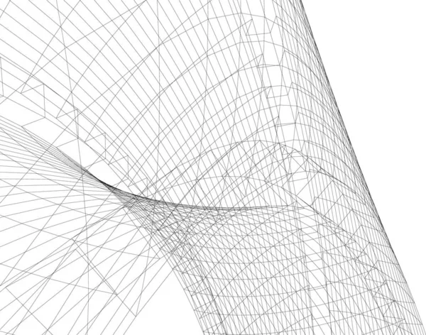 Linhas Abstratas Desenho Conceito Arte Arquitetônica Formas Geométricas Mínimas — Vetor de Stock