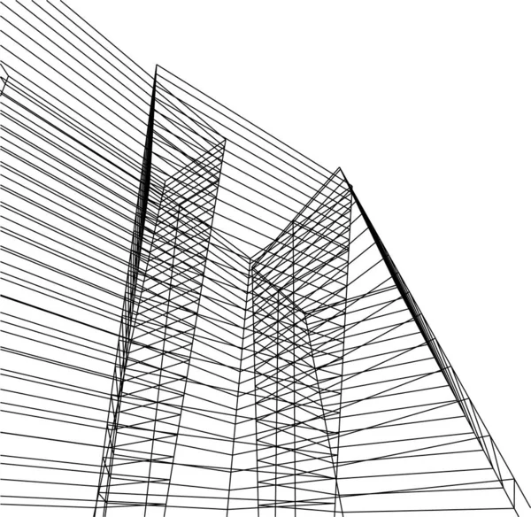 Minimal Geometrik Şekiller Mimari Çizgiler — Stok Vektör