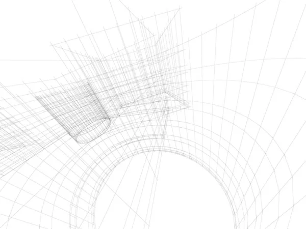 Líneas Abstractas Dibujo Concepto Arte Arquitectónico Formas Geométricas Mínimas — Vector de stock