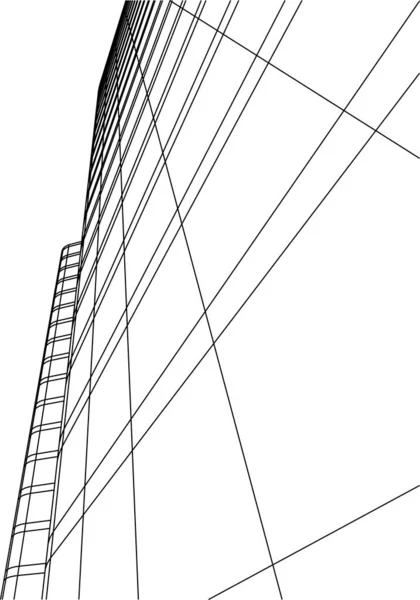 Minimální Geometrické Tvary Architektonické Linie — Stockový vektor