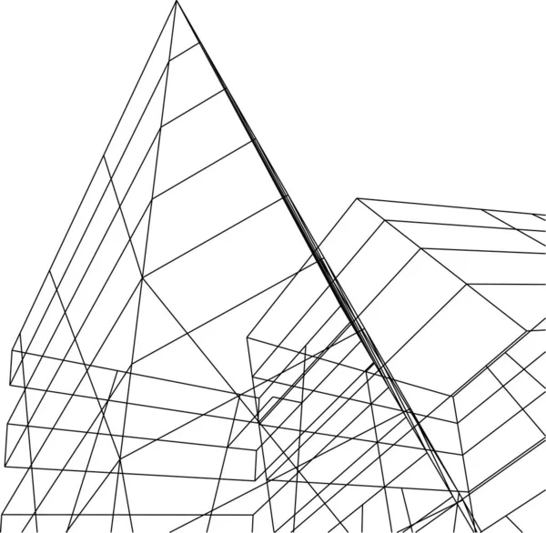 Formas Geométricas Mínimas Linhas Arquitetônicas — Vetor de Stock