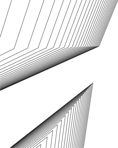 Bentuk Geometris Minimal Garis Arsitektur - Stok Vektor