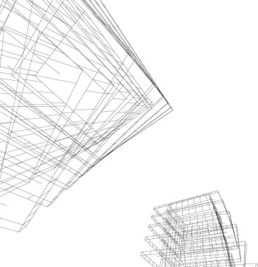 Mimari sanat konseptinde soyut çizgiler, minimum geometrik şekiller. 