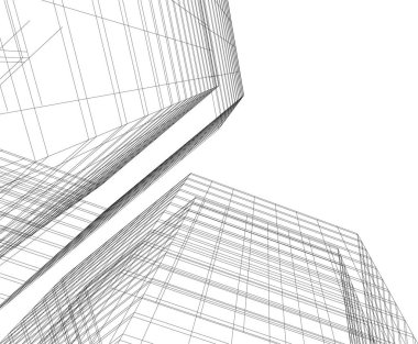 Mimari sanat konseptinde soyut çizgiler, minimum geometrik şekiller. 