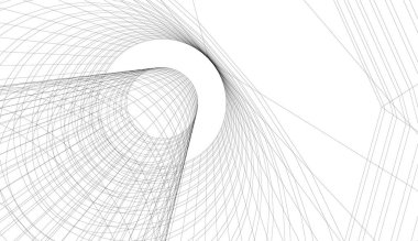 Mimari sanat konseptinde soyut çizgiler, minimum geometrik şekiller. 