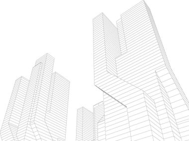 Mimari sanat konseptinde soyut çizgiler, minimum geometrik şekiller. 