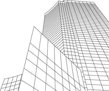 Mimari sanat konseptinde soyut çizgiler, minimum geometrik şekiller. 