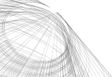 Mimari sanat konseptinde soyut çizgiler, minimum geometrik şekiller. 