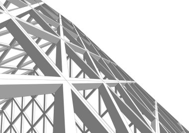 Mimari sanat konseptinde soyut çizgiler, minimum geometrik şekiller. 