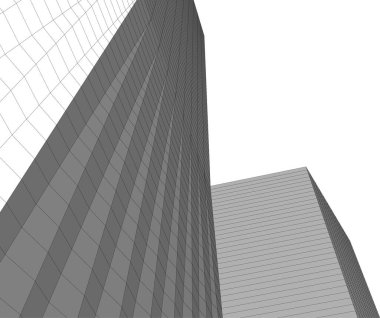 Mimari sanat konseptinde soyut çizgiler, minimum geometrik şekiller. 