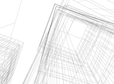 Mimari sanat konseptinde soyut çizgiler, minimum geometrik şekiller. 