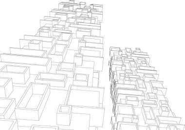 Mimari sanat konseptinde soyut çizgiler, minimum geometrik şekiller. 