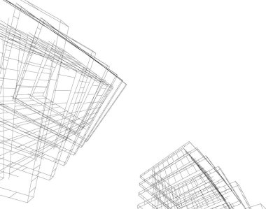 Mimari sanat konseptinde soyut çizgiler, minimum geometrik şekiller. 
