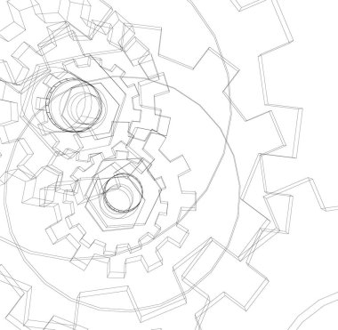 Mimari sanat konseptinde soyut çizgiler, minimum geometrik şekiller. 