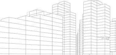 Mimari sanat konseptinde soyut çizgiler, minimum geometrik şekiller. 