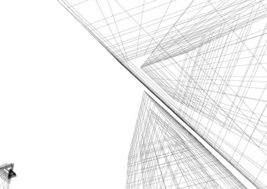 Mimari sanat konseptinde soyut çizgiler, minimum geometrik şekiller. 