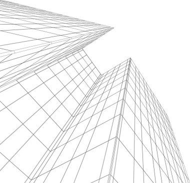 Mimari sanat konseptinde soyut çizgiler, minimum geometrik şekiller. 
