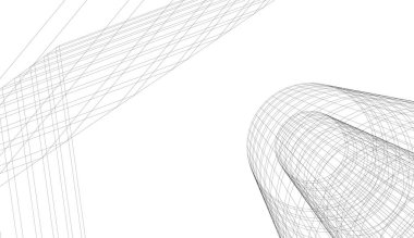 Mimari sanat konseptinde soyut çizgiler, minimum geometrik şekiller.