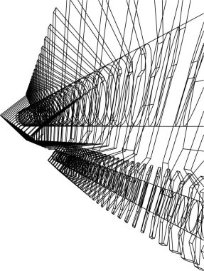Mimari sanat konseptinde soyut çizgiler, minimum geometrik şekiller. 