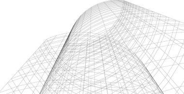 Mimari sanat konseptinde soyut çizgiler, minimum geometrik şekiller. 