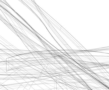 Mimari sanat konseptinde soyut çizgiler, minimum geometrik şekiller. 