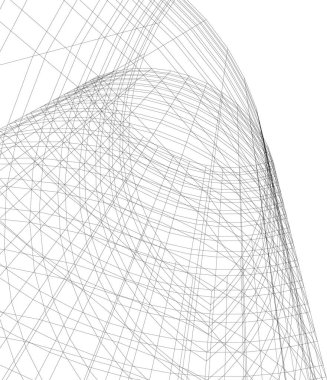 Mimari sanat konseptinde soyut çizgiler, minimum geometrik şekiller. 