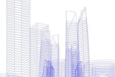 Mimari sanat konseptinde soyut çizgiler, minimum geometrik şekiller. 