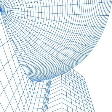 Mimari sanat konseptinde soyut çizgiler, minimum geometrik şekiller. 