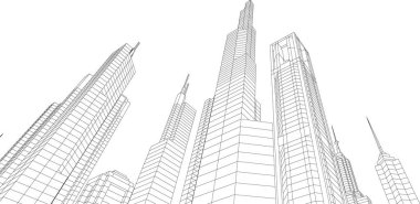 Mimari sanat konseptinde soyut çizgiler, minimum geometrik şekiller. 