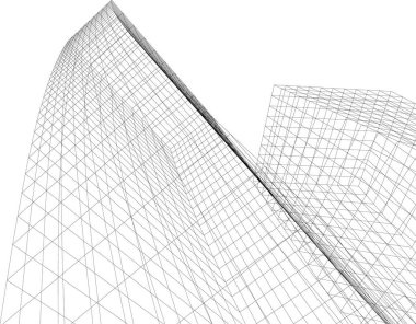 Mimari sanat konseptinde soyut çizgiler, minimum geometrik şekiller. 