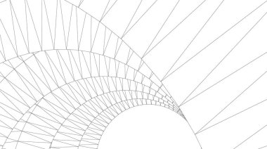 Mimari sanat konseptinde soyut çizgiler, minimum geometrik şekiller. 