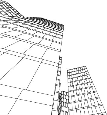 Mimari sanat konseptinde soyut çizgiler, minimum geometrik şekiller. 